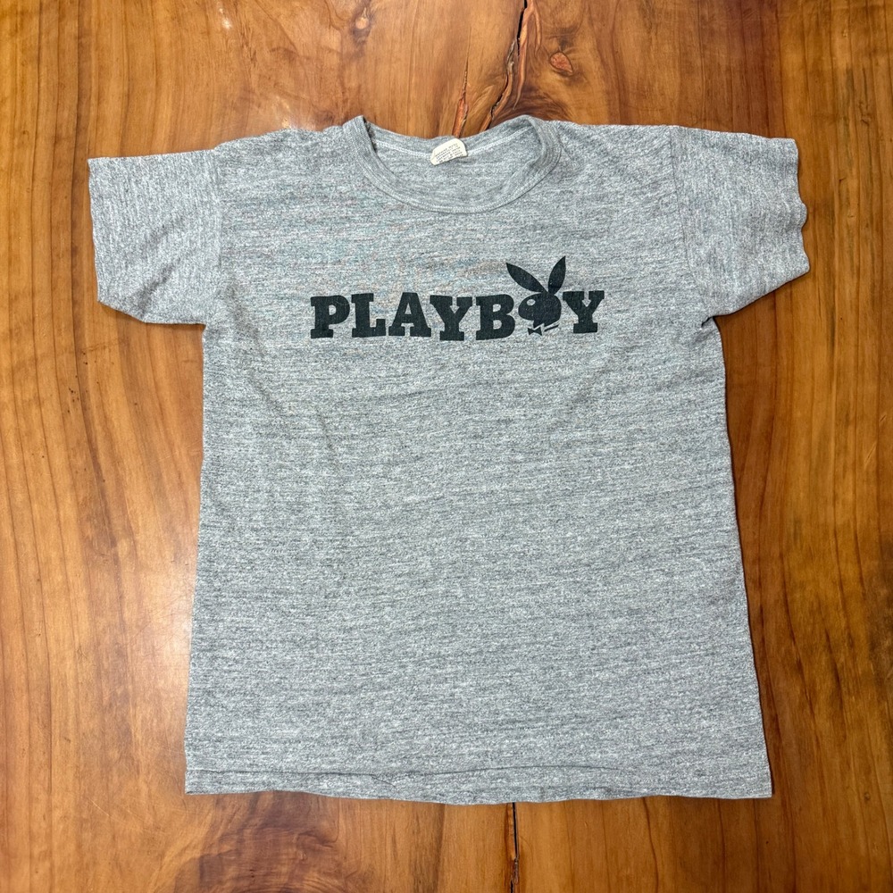 Vintage 70s Playboy T-Shirt L Cotton Single 42-44 Crew neck UU1